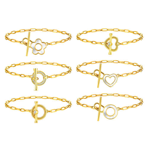 Wholesale Stainless Steel Chain Copper Heart Bracelet