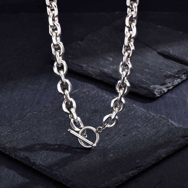 Wholesale Stainless Steel Men's OT Clasp Necklace