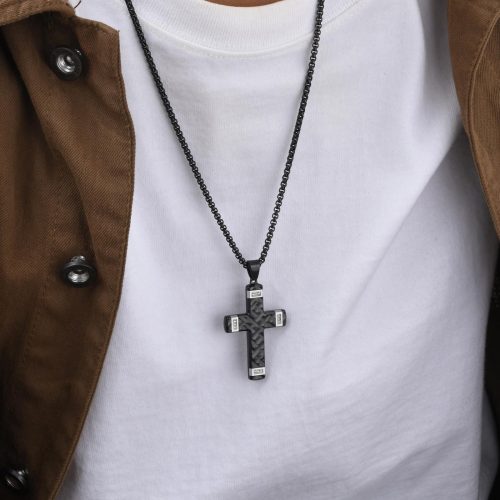 Wholesale Stainless Steel Stamped Zirconia Cross