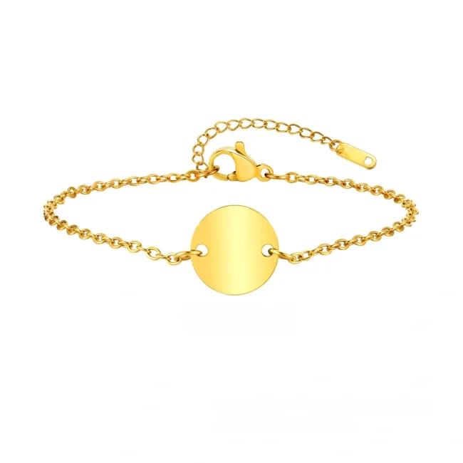 Wholesale Stainless Steel Blank Round Tag Bracelet