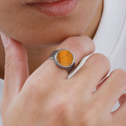 Wholesale Stainless Steel Men's Tiger Eye Ring