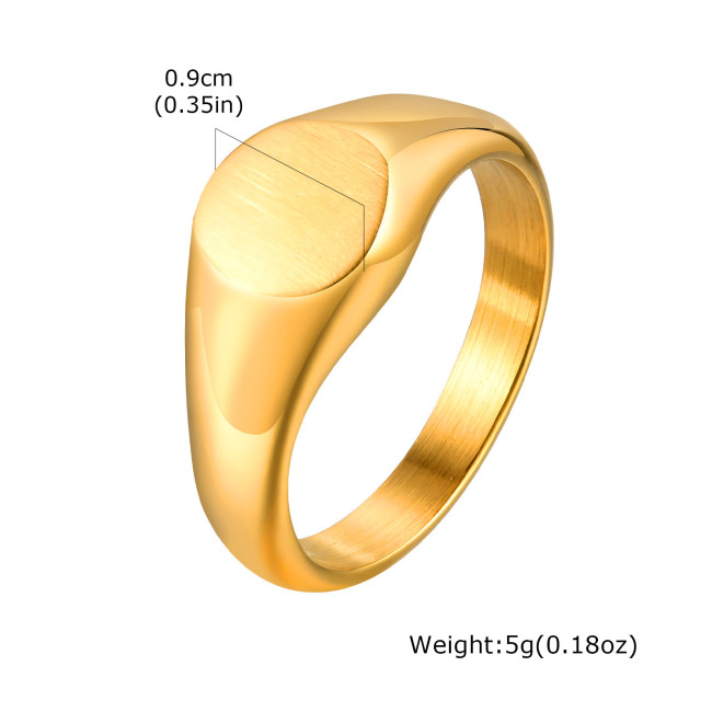 Wholesale Stainless Steel Round Signet Rings