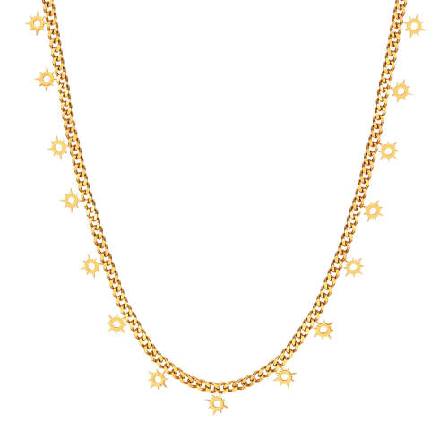 Wholesale Stainless Steel Sun Gold Necklace