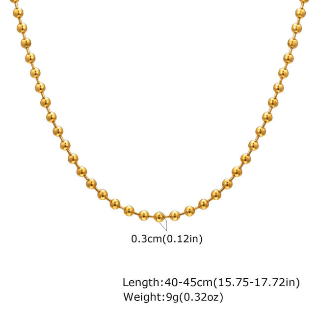 Wholesale Stainless Steel Bead Chain Necklace