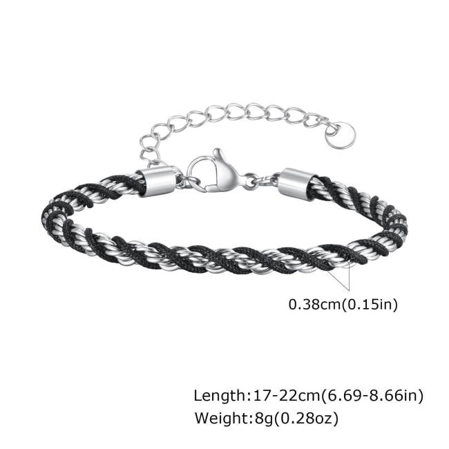 Wholesale Stainless Steel Braided Rope Twist Bracelet