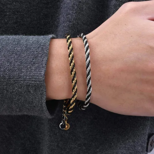 Wholesale Stainless Steel Braided Rope Twist Bracelet