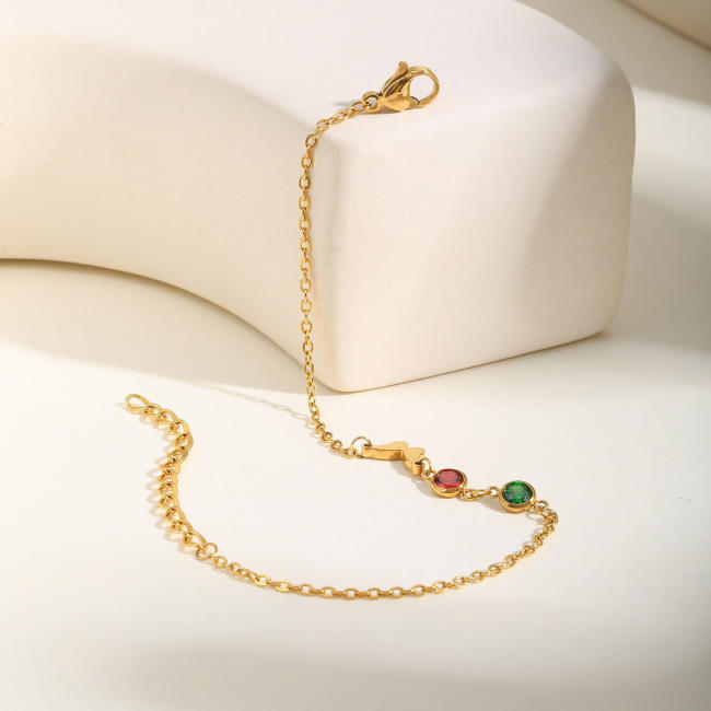 Wholesale Stainless Steel Zirconia Butterfly Bracelet