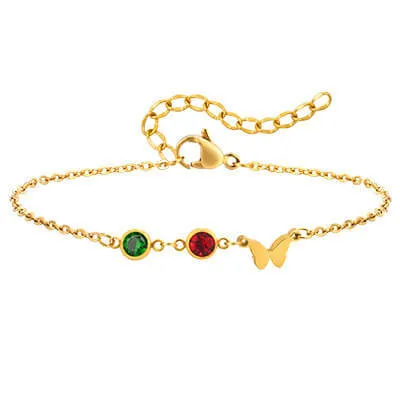 Wholesale Stainless Steel Zirconia Butterfly Bracelet