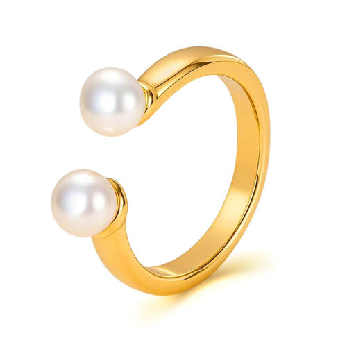 Wholesale Stainless Steel Open-ended Pearl Ring
