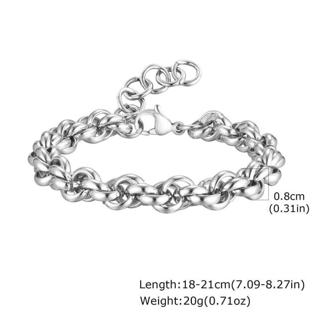 Wholesale Stainless Steel Twist Chunky Bracelet