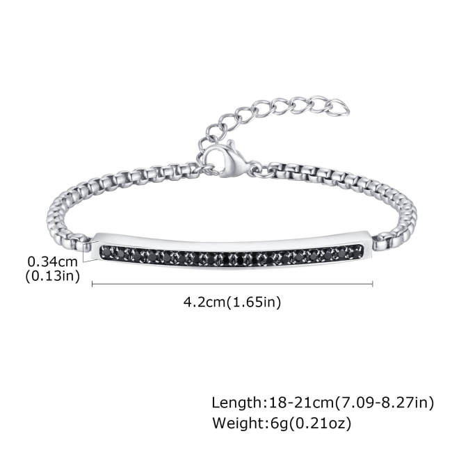 Wholesale Stainless Steel Couple Zirconia Bracelet