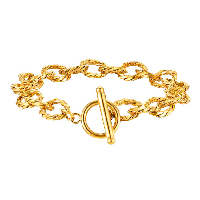 Wholesale Stainless Steel Twisted Chain Bracelet