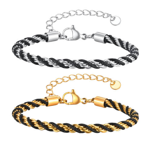 Wholesale Stainless Steel Braided Rope Twist Bracelet