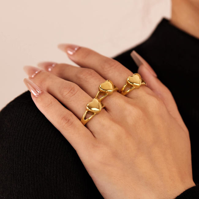 Wholesale Stainless Steel Heart Fashion Ring