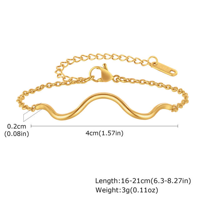 Wholesale Stainless Steel Wave Wire Necklace