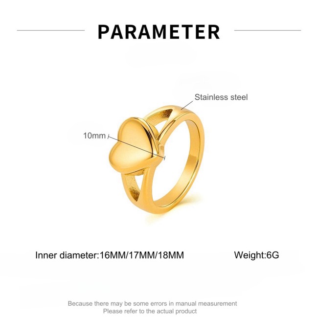 Wholesale Stainless Steel Heart Fashion Ring