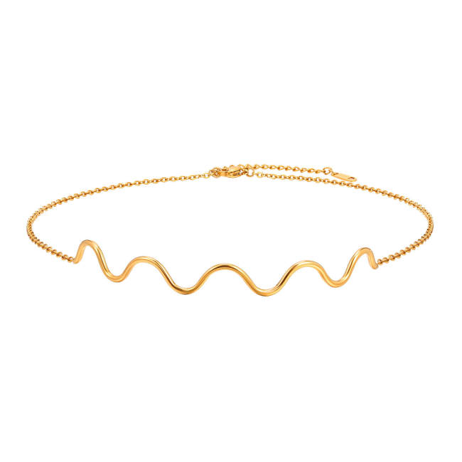 Wholesale Stainless Steel Wave Wire Necklace