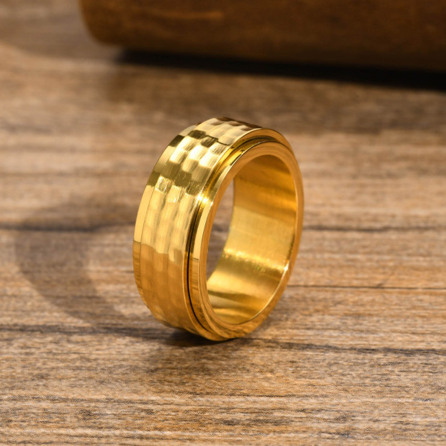 Wholesale Stainless Steel Hammered Spinner Band Ring