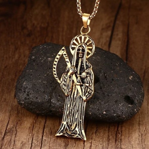 Wholesale Stainless Steel Gold Plated Reaper Men Pendant