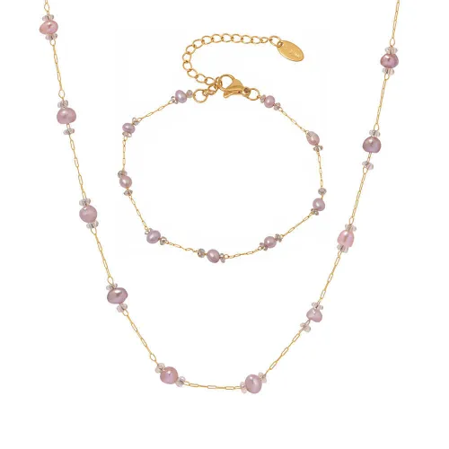 Wholesale Freshwater Pearl Steel Necklace Bracelet