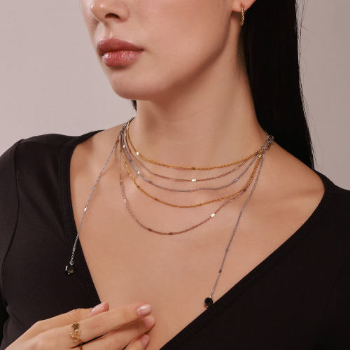 Wholesale Stainless Steel Multi-Layered Chain Necklace