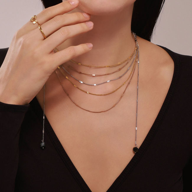 Wholesale Stainless Steel Multi-Layered Chain Necklace