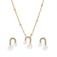 Wholesale Steel U-Shaped Pearl Necklace Earrings