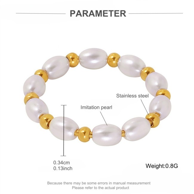Wholesale Stainless Steel Bead and Pearl Ring