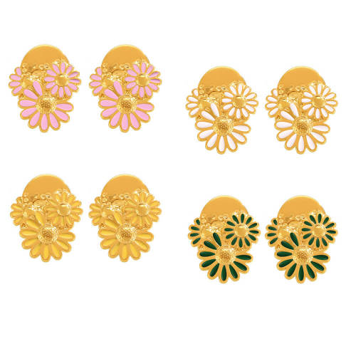 Wholesale Stainless Steel  INS Style Daisy Earrings
