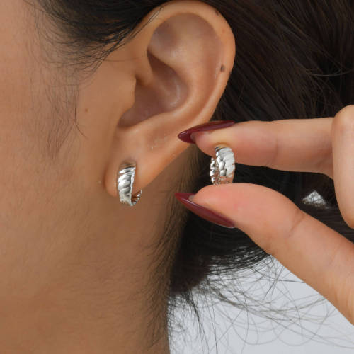 Wholesale Copper twisted U-shaped Earrings
