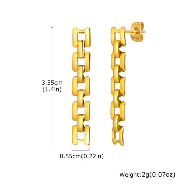 Wholesale Stainless Steel Strap Chain Earrings