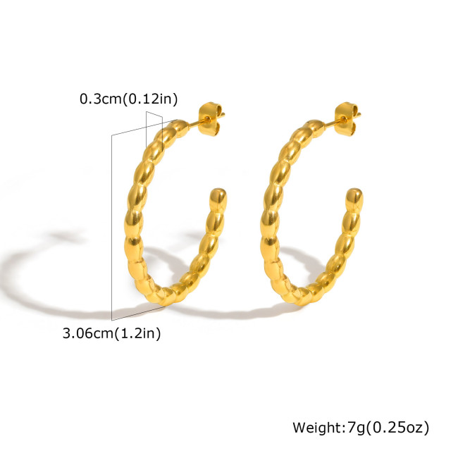 Wholesale Stainless Steel Rice Bead Earrings