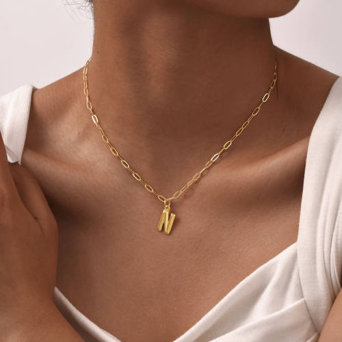 Wholesale Stainless Steel Monogram Necklace