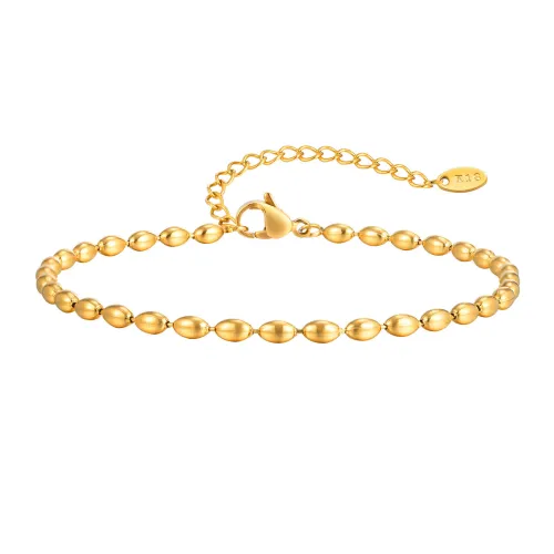 Wholesale Stainless Steel Rugby Bead Anklet