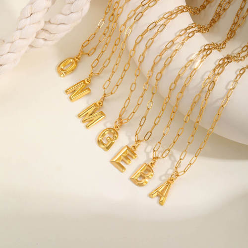 Wholesale Stainless Steel Monogram Necklace