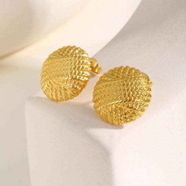 Wholesale Stainless Steel Round Stud Earrings