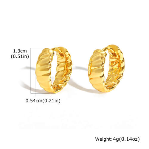 Wholesale Copper twisted U-shaped Earrings