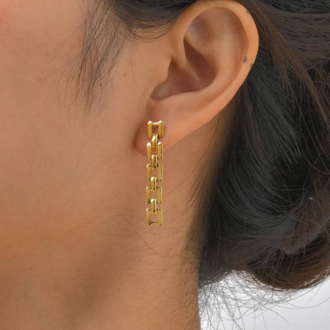 Wholesale Stainless Steel Strap Chain Earrings