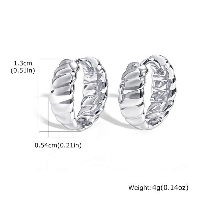 Wholesale Copper twisted U-shaped Earrings