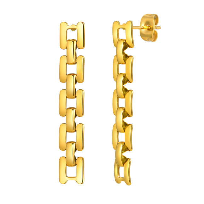 Wholesale Stainless Steel Strap Chain Earrings