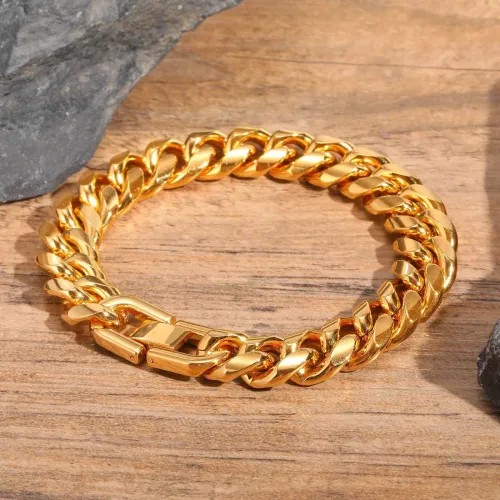 Wholesale Stainless Steel Cuban Chain Chunky Bracelet