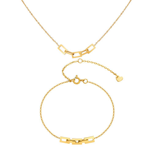 Wholesale Stainless Steel Women Necklace Bracelet Set