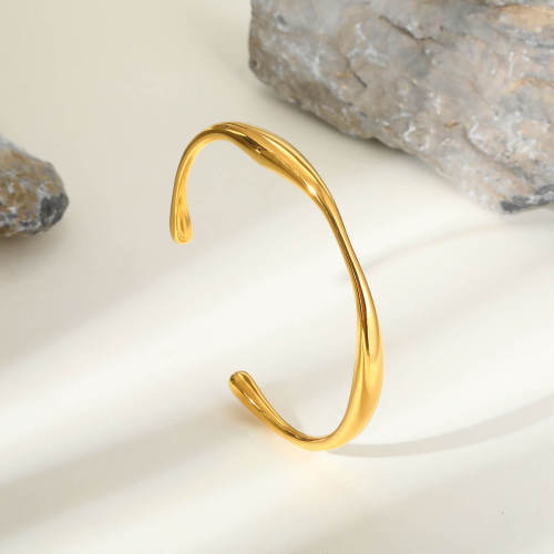 Wholesale Stainless Steel Irregular Open Bangle