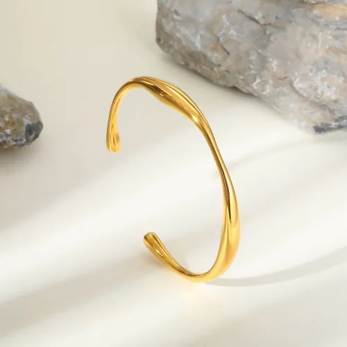 Wholesale Stainless Steel Irregular Open Bangle