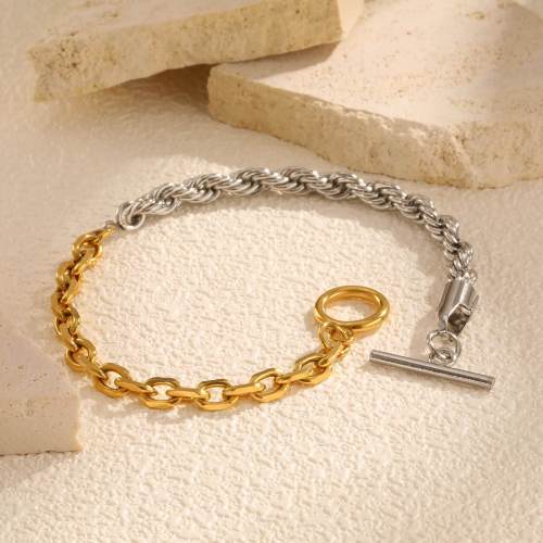 Wholesale Stainless Steel Chain Patchwork Bracelet