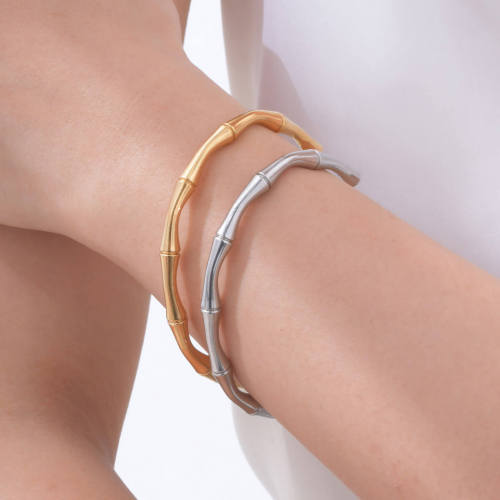 Wholesale Stainless Steel Bamboo Open Bangle