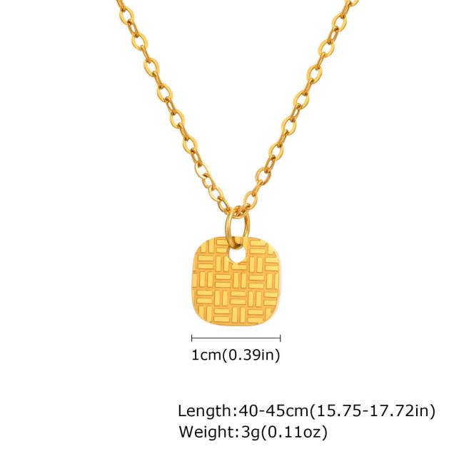 Wholesale Stainless Steel Small Square Necklace