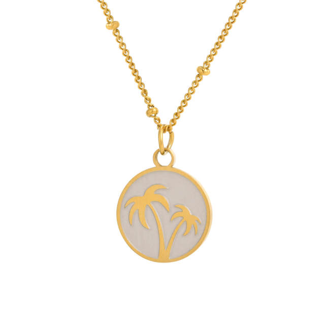 Wholesale Stainless Steel Palm Tree Necklace