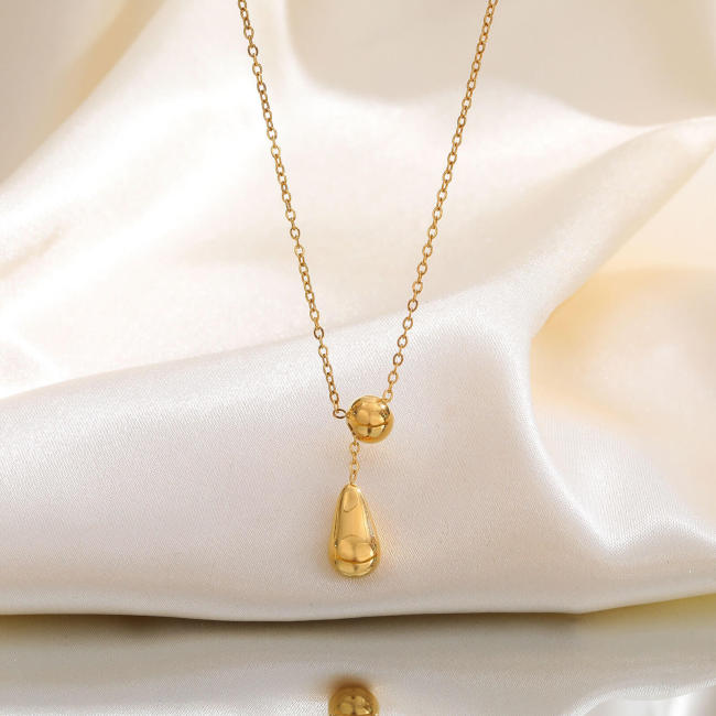 Wholesale Stainless Steel Teardrop Y Necklace