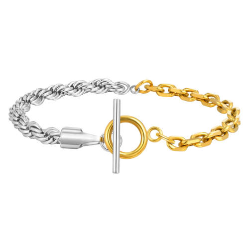Wholesale Stainless Steel Chain Patchwork Bracelet